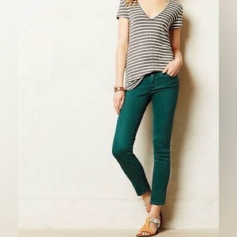 AG Adriano Goldschmied | Women’s ivy green The Stevie Ankle skinny jeans, sz 26